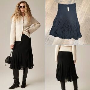 NWT | J.Crew | Gwyneth flounce-hem slip skirt in chiffon | Size Medium